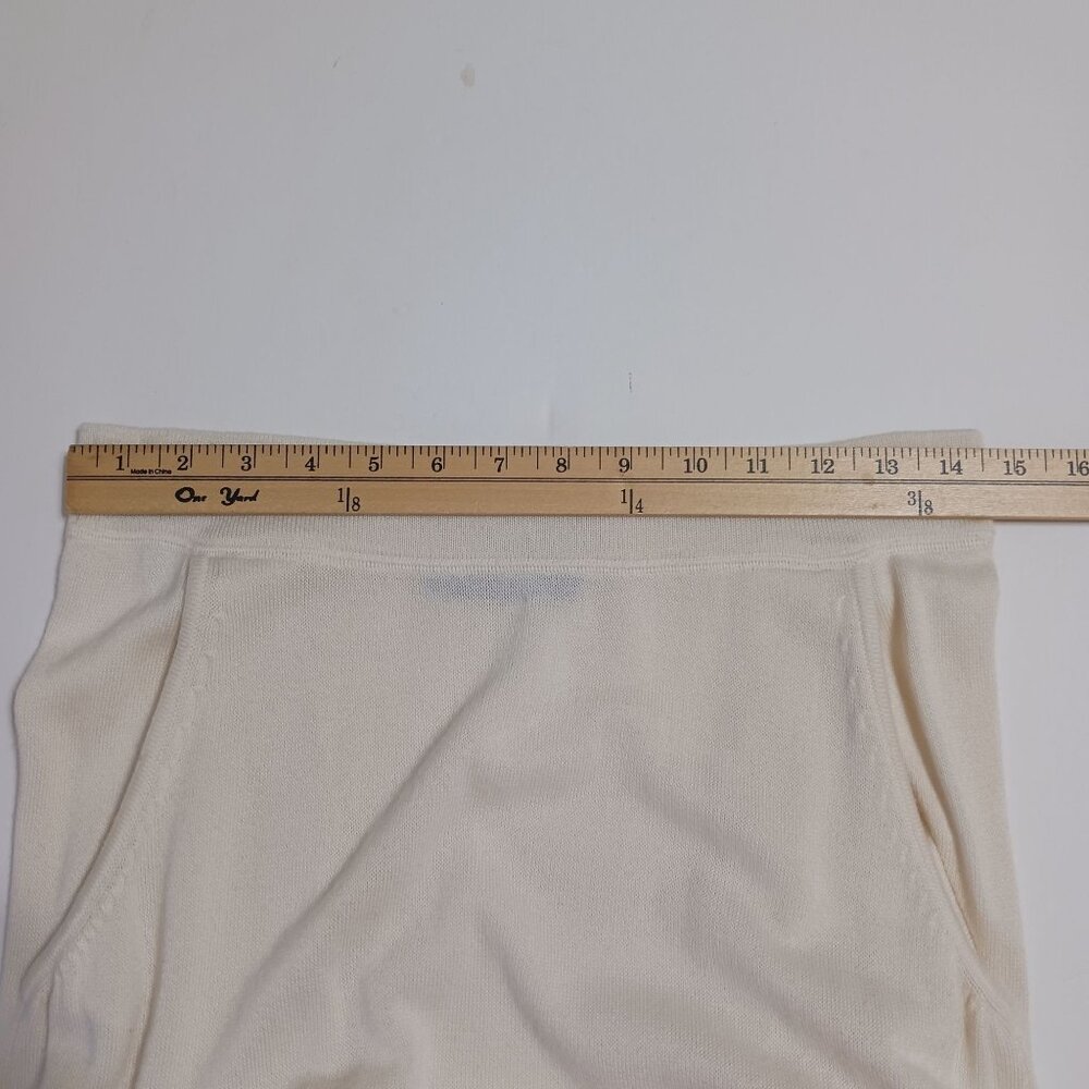 Peruvian Connection Cream DORSAY Midi Knit Skirt Medium Pima Cotton Modal Blend - Picture 12 of 14